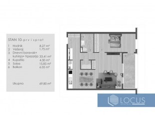 Spacious, one-room apartments with an area of ​​70sqm in a smaller residential building under construction at an extremely attractive location in ul. Himze Polovine