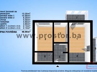 Trosoban stan na jedanaestom spratu u novom naselju